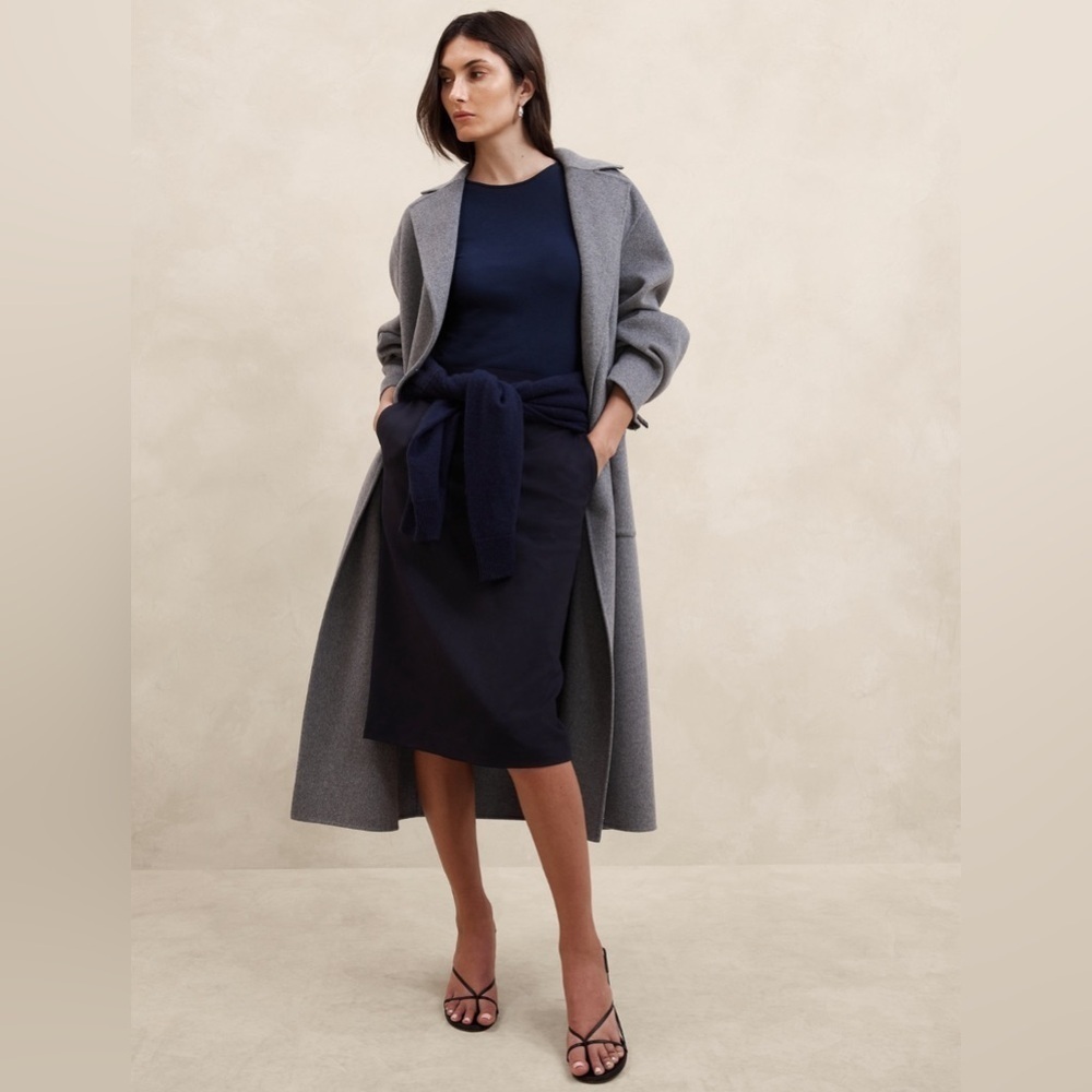 NWT Banana Republic Siena Wool Navy Pencil Skirt Size 4P